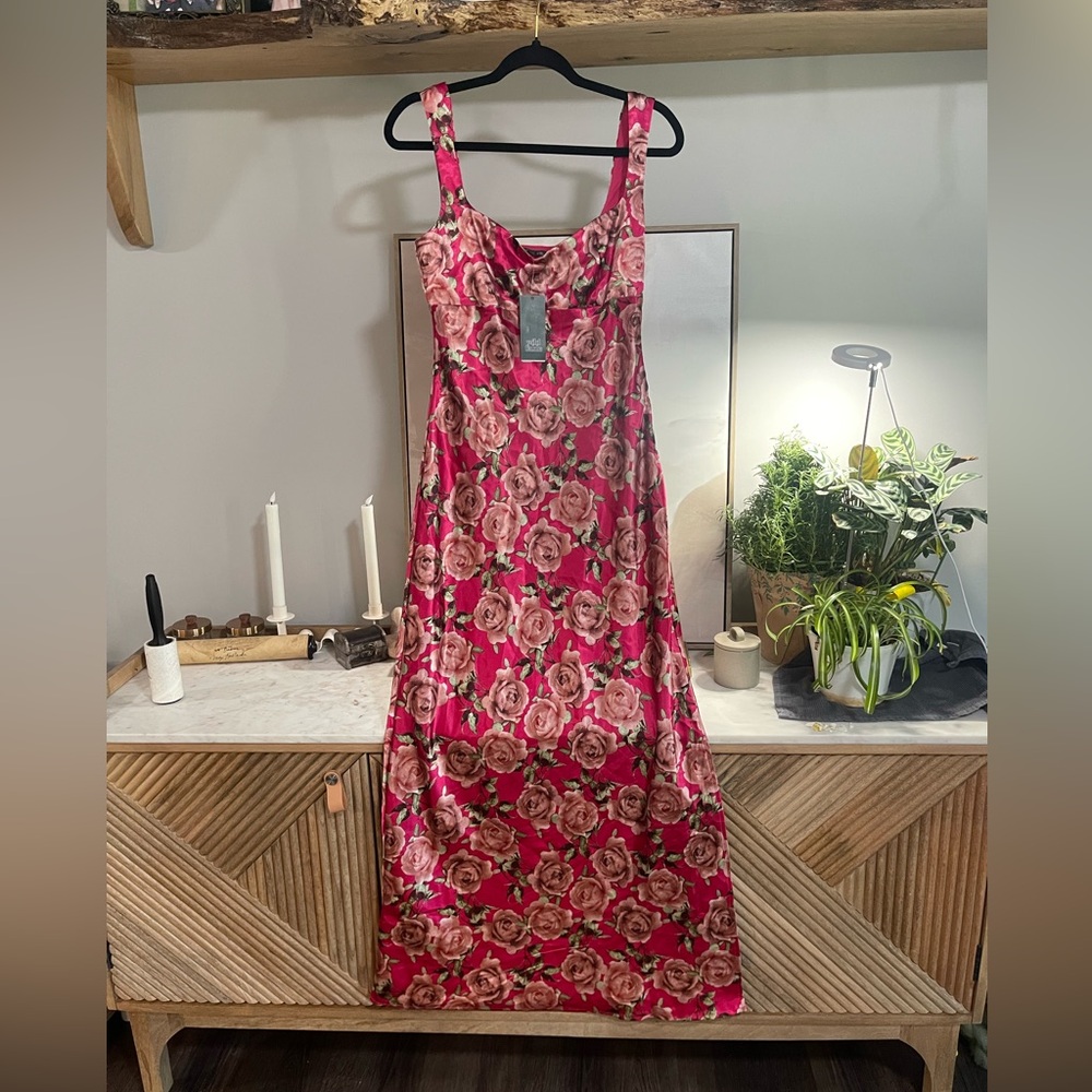 Wild Fable Rose Print Maxi Dress in Pink
